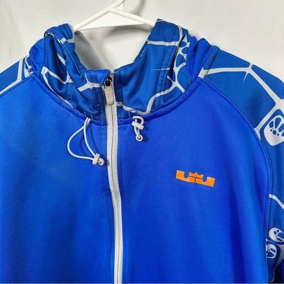 Nike LeBron ThermaFit Performance Hoodie Blue Grey Men’s XL 2014 Limited Release - Picture 5 of 16